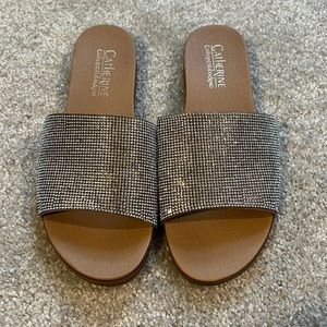 Catherine Malandrino sparkling slip on sandals
